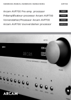 Arcam AVP-700 - Owners Manual 